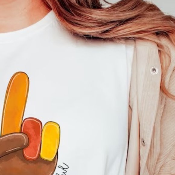 Thankful Turkey Shirt, Thanksgiving Turkey Shirt, Thankful Shirt - Picture 5 of 5